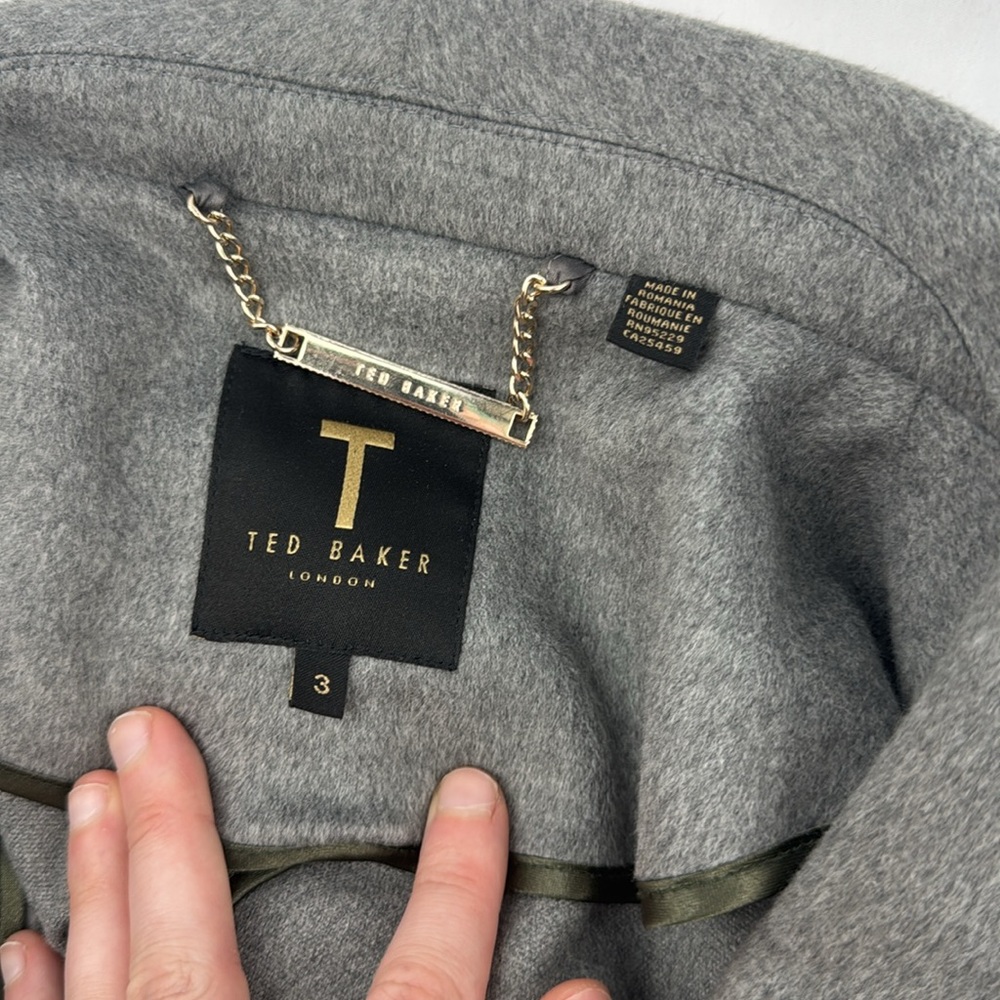 Ted Baker Wide Collar Brushed Wrap Coat – Size 3 - Picture 7 of 7